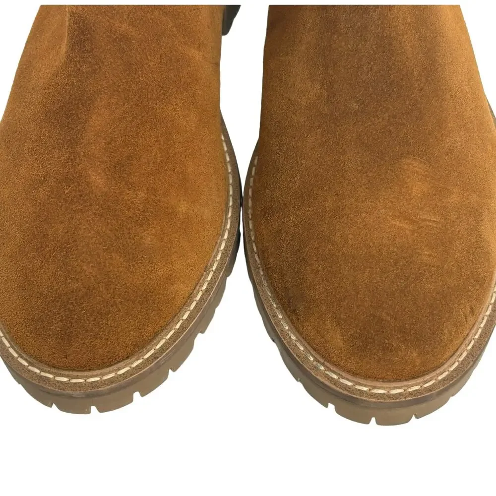 Steve Madden Leopold Faux Fur Water Resistant Boot in Camel Suede NEW Size 9.5